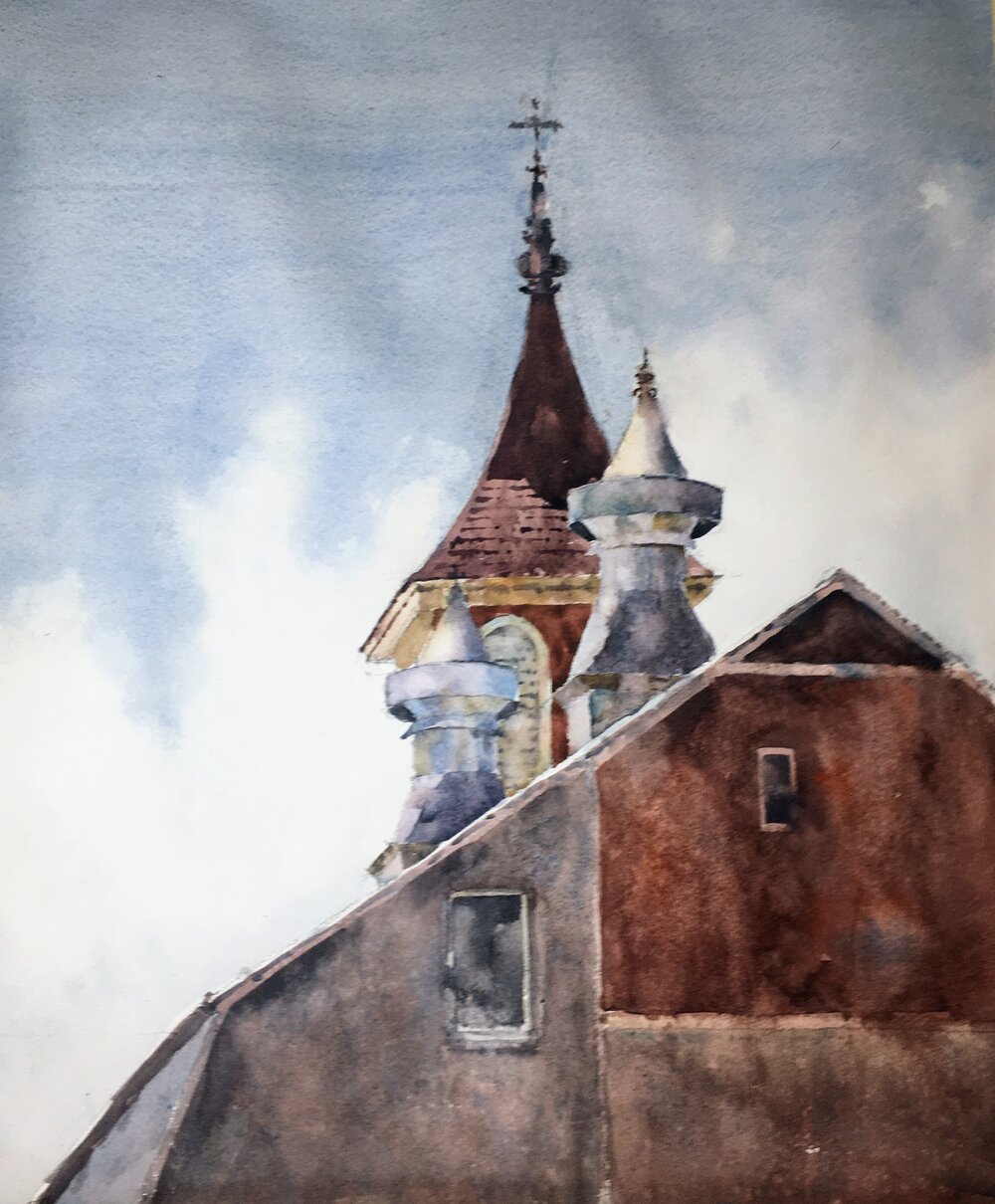 Vermont Farm Original Watercolor Painting Michele Clamp Art