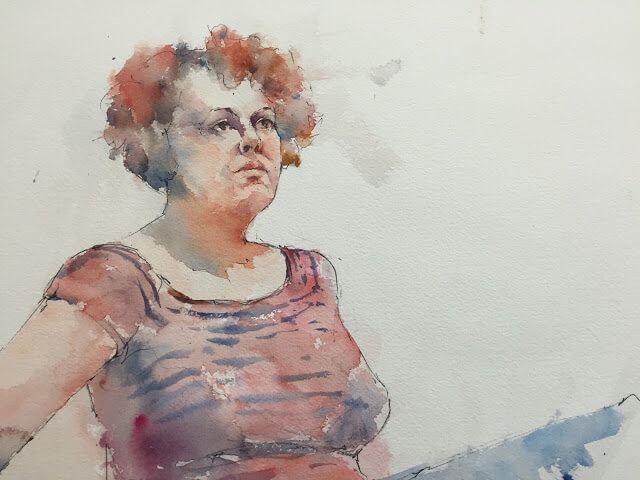 Charles Reid workshop portrait of Gina by Michele Clamp