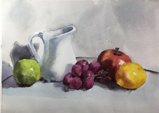 still life watercolor by Michele Clamp
