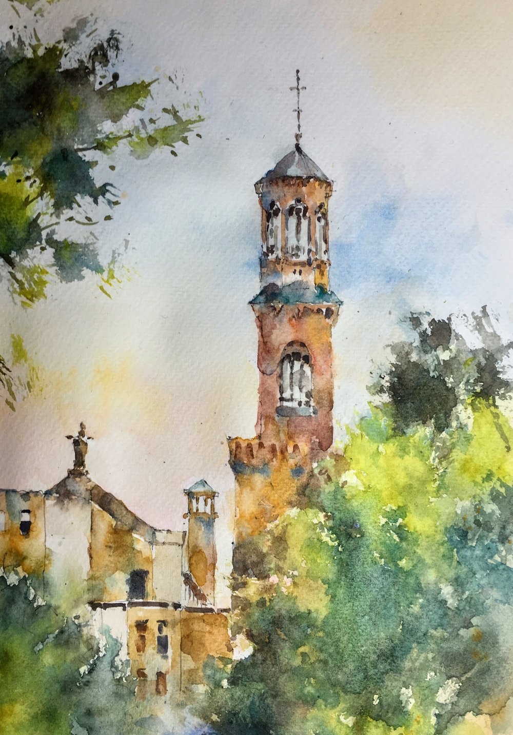 Church of St Paul, Cambridge Original Watercolor Painting - Michele ...