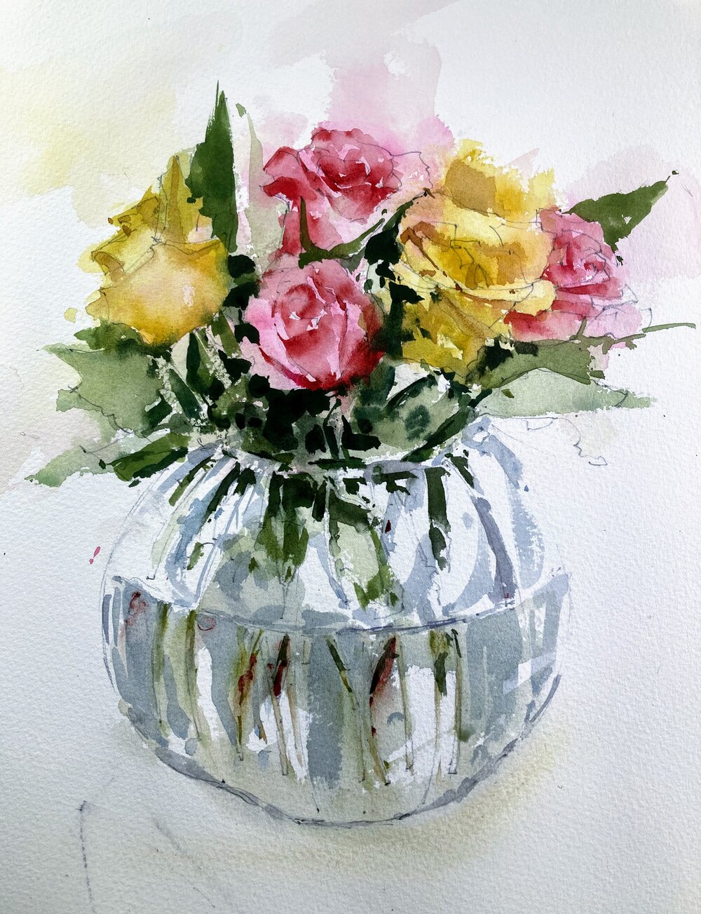 Vase Of Roses Michele Clamp Art