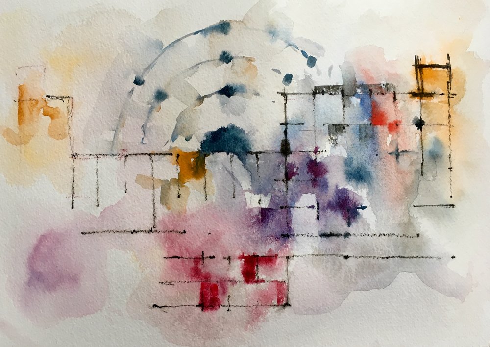 I wasn't really feeling it when working on the bigger board so went back to real watercolor paper at a smaller size. Colors are brighter definitely.