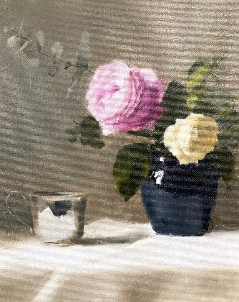 rose still life color study Michele Clamp