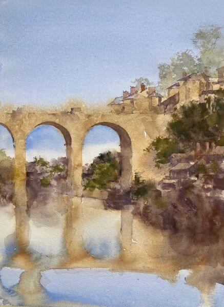 Knaresborough watercolor painting by Michele Clamp