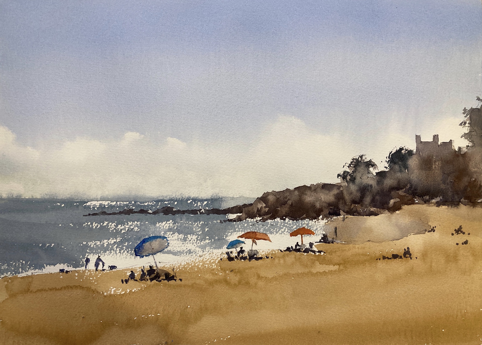 Singing Beach Watercolor Sketch