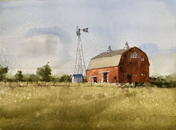 Barn watercolor by Michele Clamp