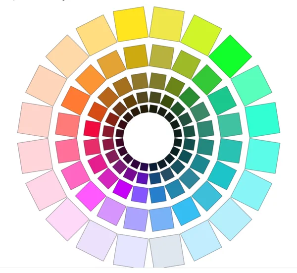 Munsell wheel at different values