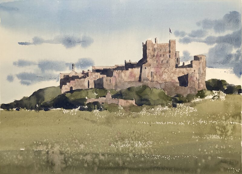 Bamburgh Castle Original Watercolor Painting