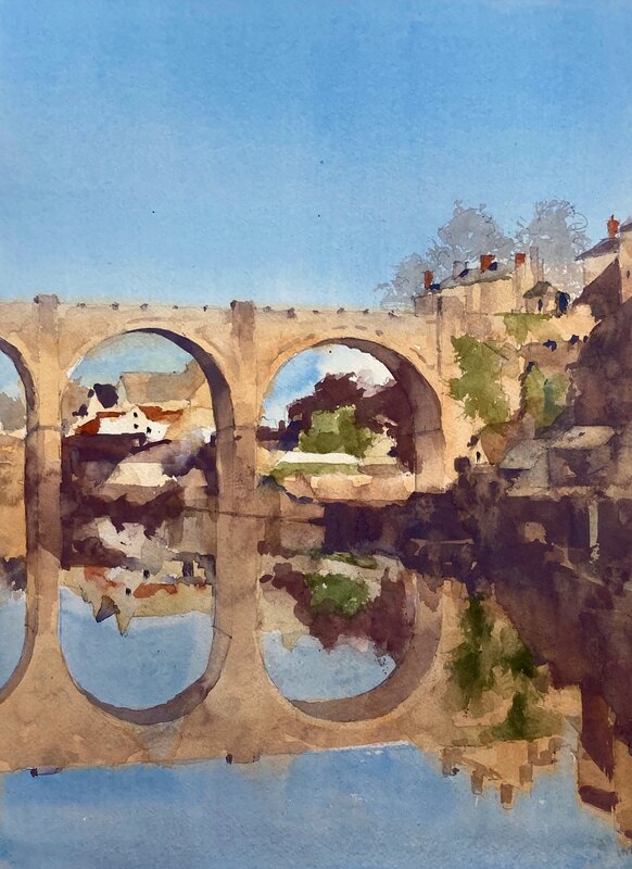 Knaresborough Viaduct Original Watercolor Painting