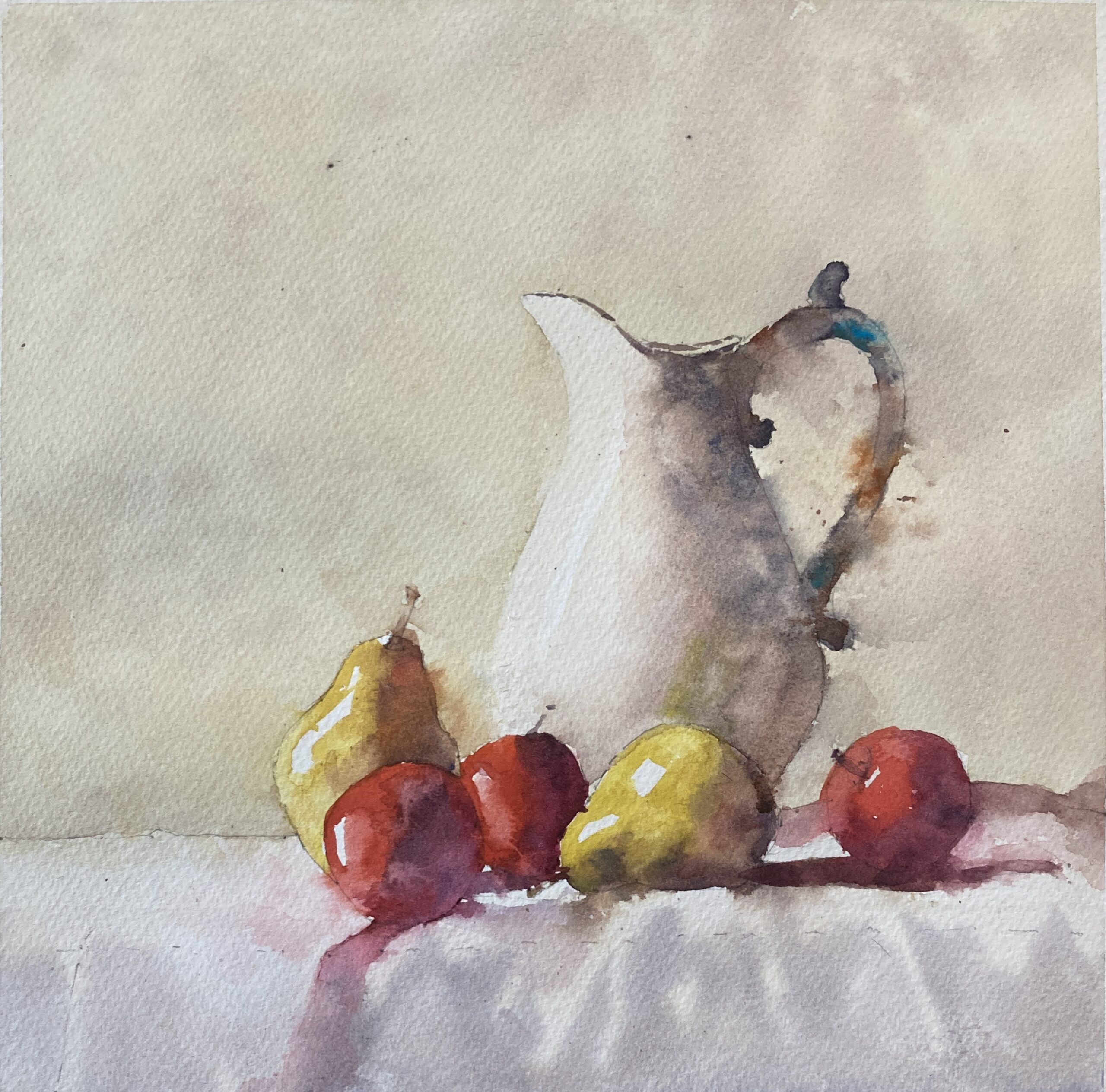 Fruit and Jug Still Life Watercolor