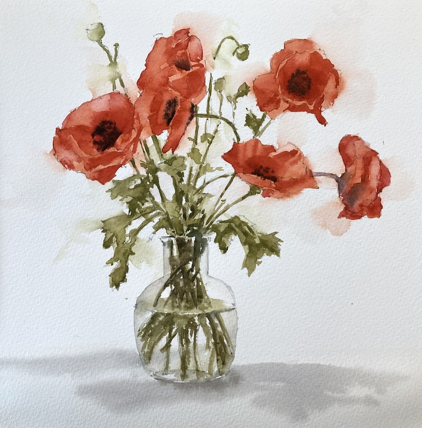 Poppies Original Watercolor Painting