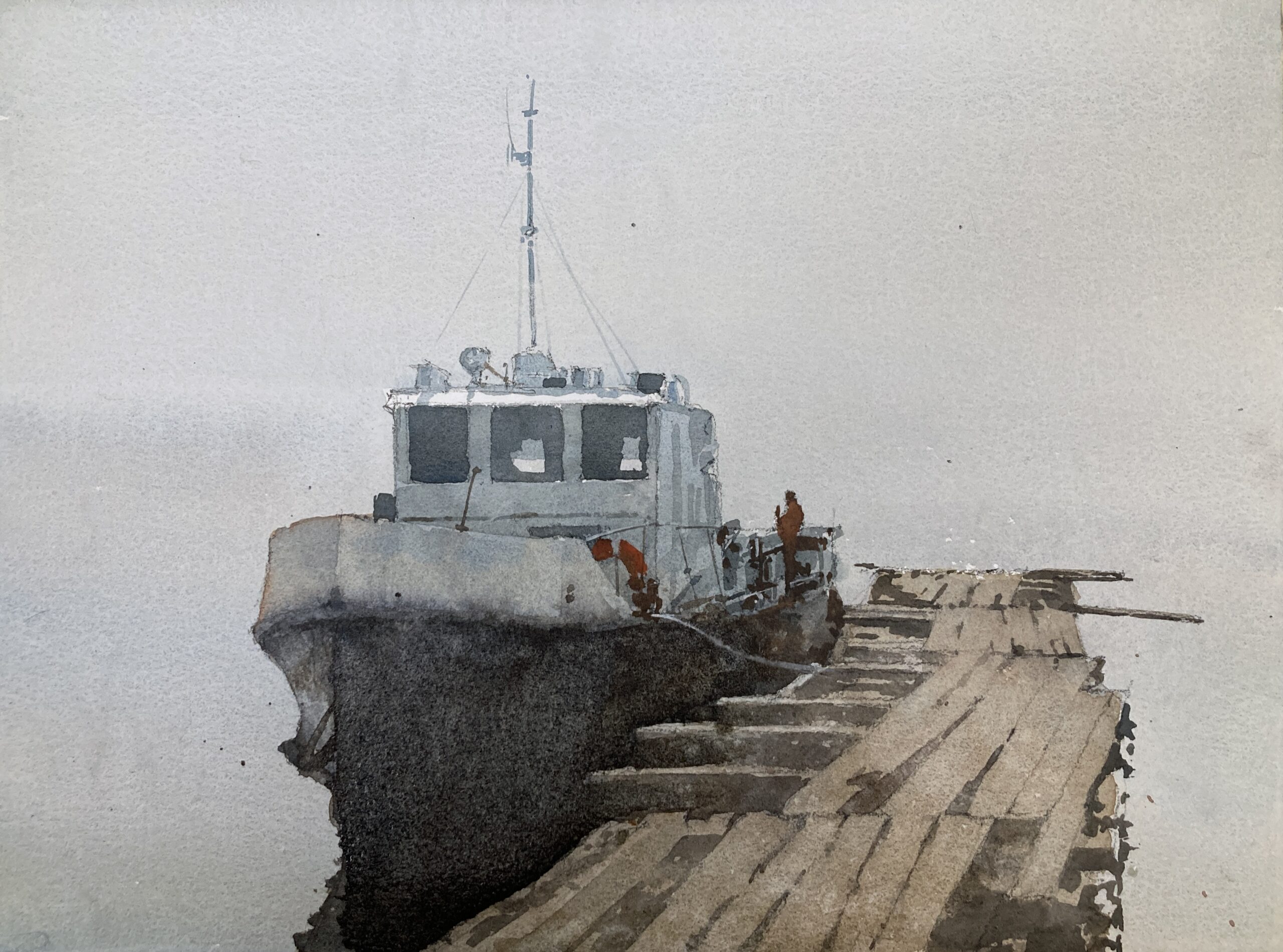 Fishing Today Original Watercolor Painting